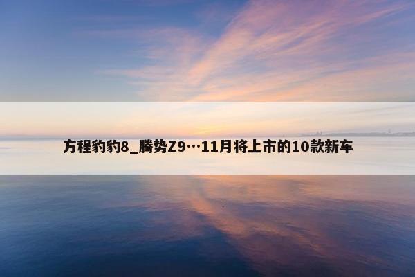 方程豹豹8_腾势Z9…11月将上市的10款新车