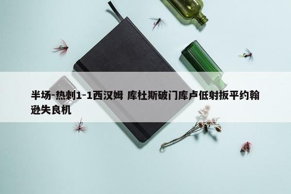 半场-热刺1-1西汉姆 库杜斯破门库卢低射扳平约翰逊失良机