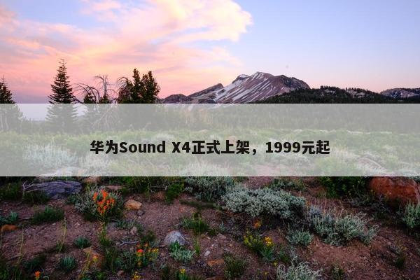 华为Sound X4正式上架，1999元起