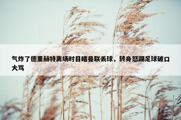 气炸了德里赫特离场时目睹曼联丢球，转身怒踢足球破口大骂