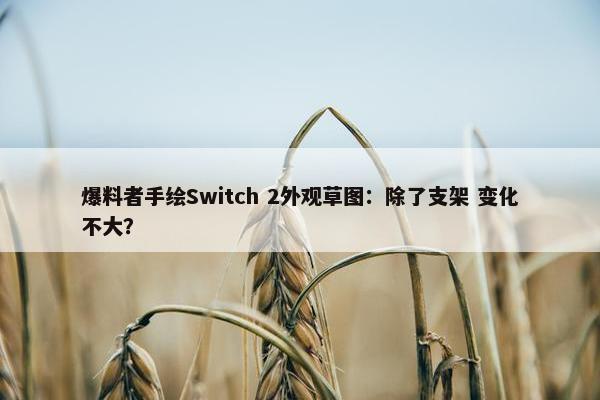 爆料者手绘Switch 2外观草图：除了支架 变化不大？