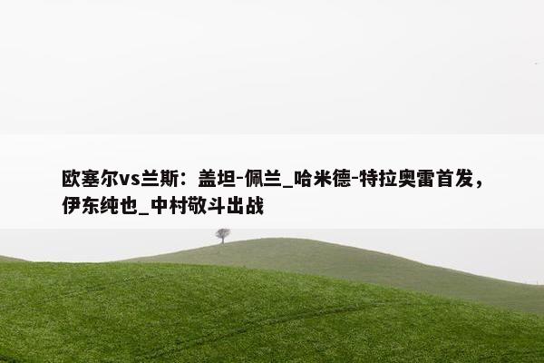 欧塞尔vs兰斯：盖坦-佩兰_哈米德-特拉奥雷首发，伊东纯也_中村敬斗出战