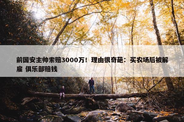 前国安主帅索赔3000万！理由很奇葩：买农场后被解雇 俱乐部赔钱