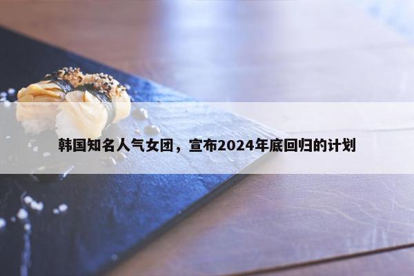 韩国知名人气女团，宣布2024年底回归的计划