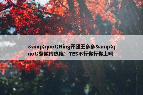 "Ning开团王多多"登微博热搜：TES不行你行你上啊