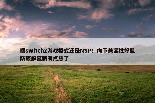 曝switch2游戏格式还是NSP！向下兼容性好但防破解复制有点悬了