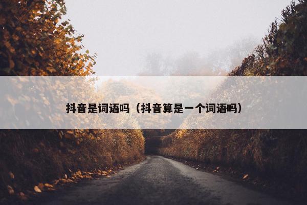 抖音是词语吗（抖音算是一个词语吗）