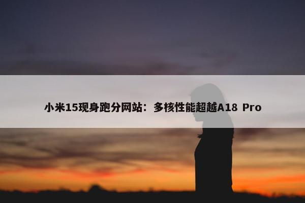 小米15现身跑分网站：多核性能超越A18 Pro