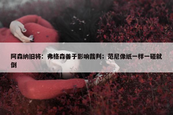 阿森纳旧将：弗格森善于影响裁判；范尼像纸一样一碰就倒