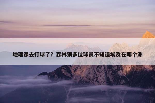 地理课去打球了？森林狼多位球员不知道埃及在哪个洲