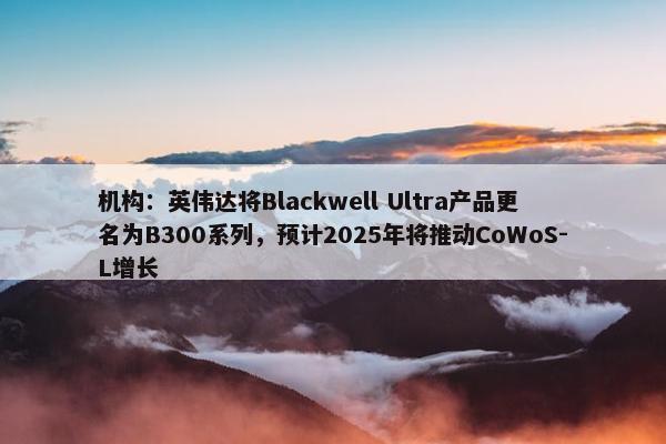 机构：英伟达将Blackwell Ultra产品更名为B300系列，预计2025年将推动CoWoS-L增长