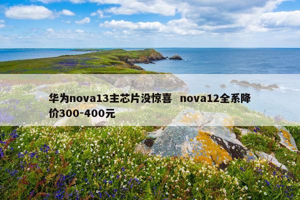 华为nova13主芯片没惊喜  nova12全系降价300-400元