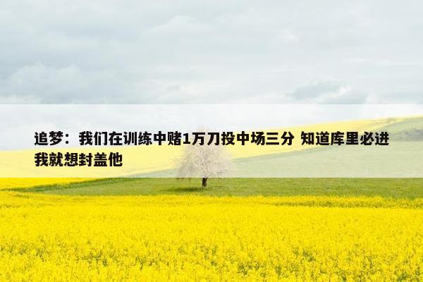 追梦：我们在训练中赌1万刀投中场三分 知道库里必进我就想封盖他