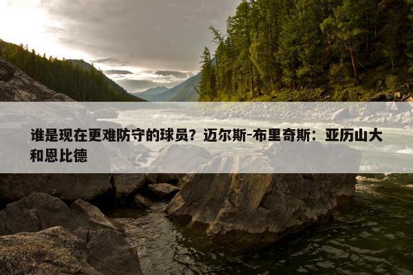 谁是现在更难防守的球员？迈尔斯-布里奇斯：亚历山大和恩比德