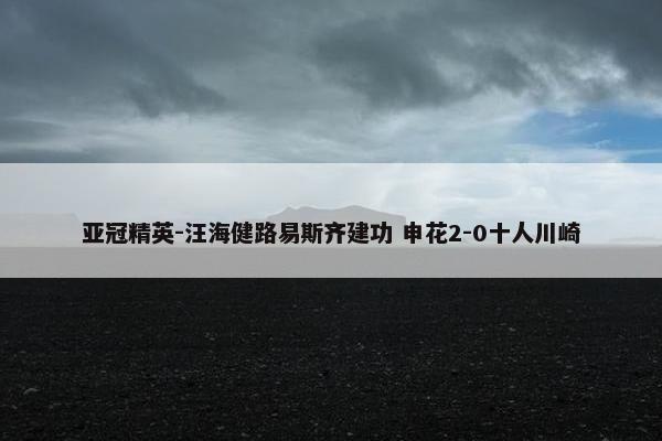 亚冠精英-汪海健路易斯齐建功 申花2-0十人川崎