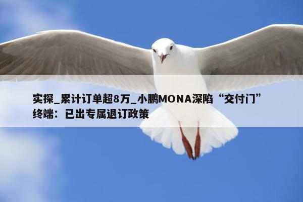 实探_累计订单超8万_小鹏MONA深陷“交付门” 终端：已出专属退订政策