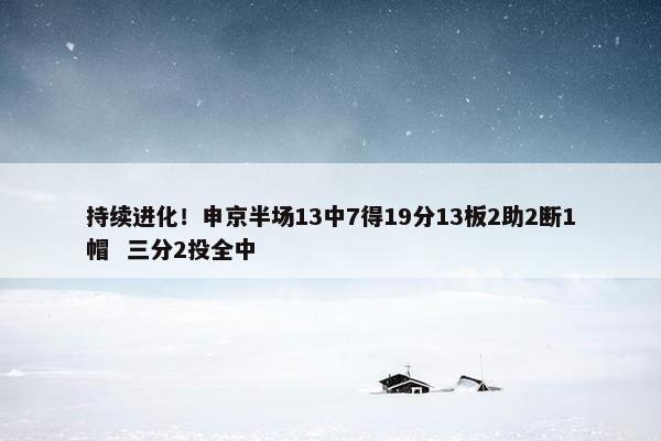 持续进化！申京半场13中7得19分13板2助2断1帽  三分2投全中