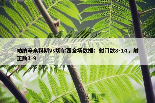 帕纳辛奈科斯vs切尔西全场数据：射门数8-14，射正数3-9