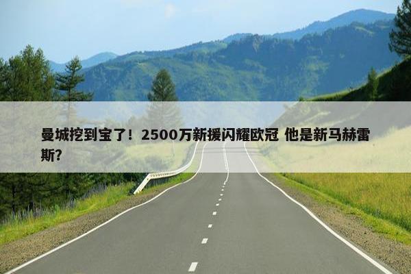 曼城挖到宝了！2500万新援闪耀欧冠 他是新马赫雷斯？