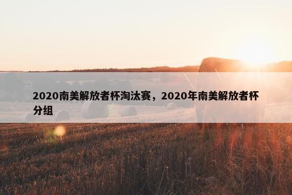 2020南美解放者杯淘汰赛，2020年南美解放者杯分组