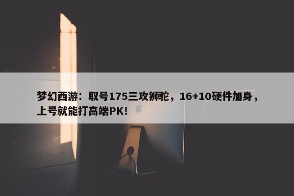 梦幻西游：取号175三攻狮驼，16+10硬件加身，上号就能打高端PK！