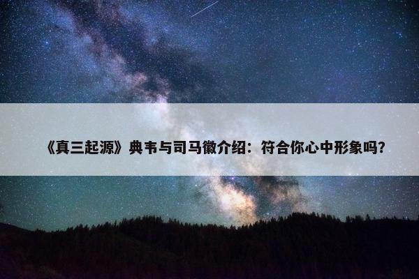 《真三起源》典韦与司马徽介绍：符合你心中形象吗？