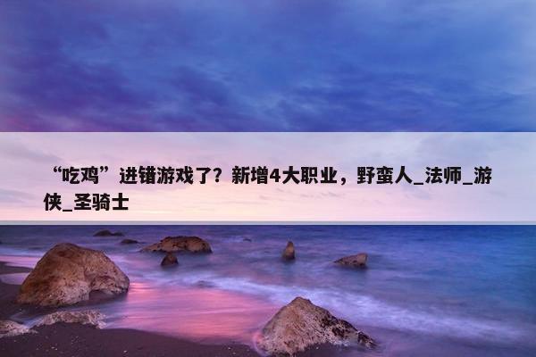 “吃鸡”进错游戏了？新增4大职业，野蛮人_法师_游侠_圣骑士