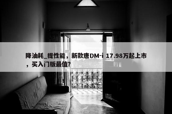 降油耗_提性能，新款唐DM-i 17.98万起上市，买入门版最值？