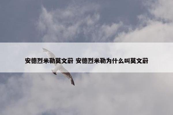 安德烈米勒莫文蔚 安德烈米勒为什么叫莫文蔚