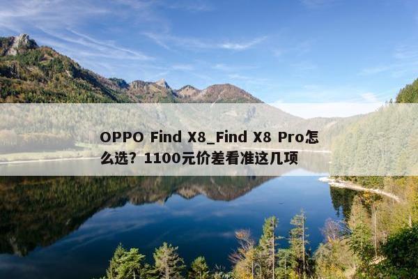 OPPO Find X8_Find X8 Pro怎么选？1100元价差看准这几项