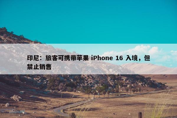 印尼：旅客可携带苹果 iPhone 16 入境，但禁止销售