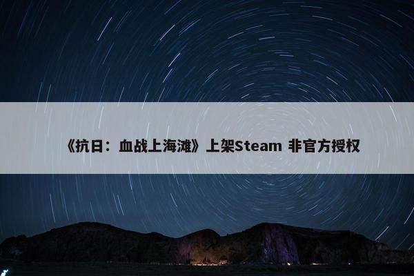 《抗日：血战上海滩》上架Steam 非官方授权