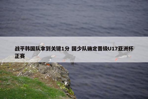 战平韩国队拿到关键1分 国少队确定晋级U17亚洲杯正赛