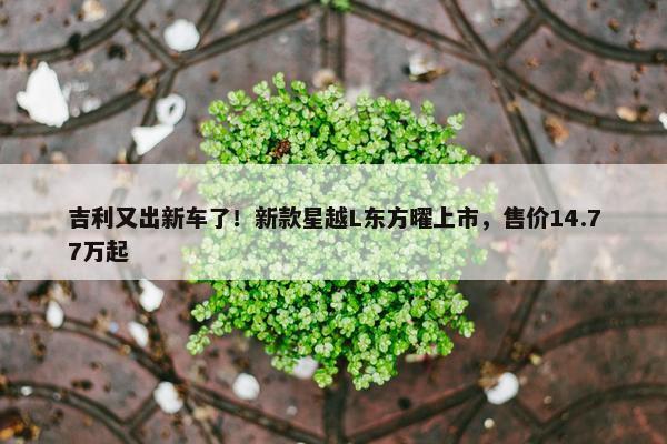 吉利又出新车了！新款星越L东方曜上市，售价14.77万起