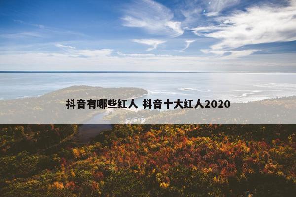 抖音有哪些红人 抖音十大红人2020