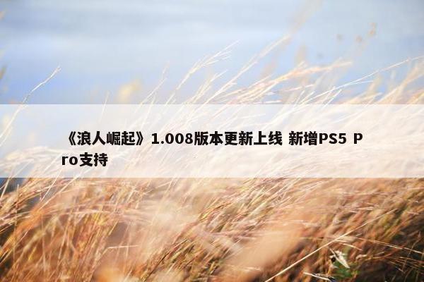 《浪人崛起》1.008版本更新上线 新增PS5 Pro支持