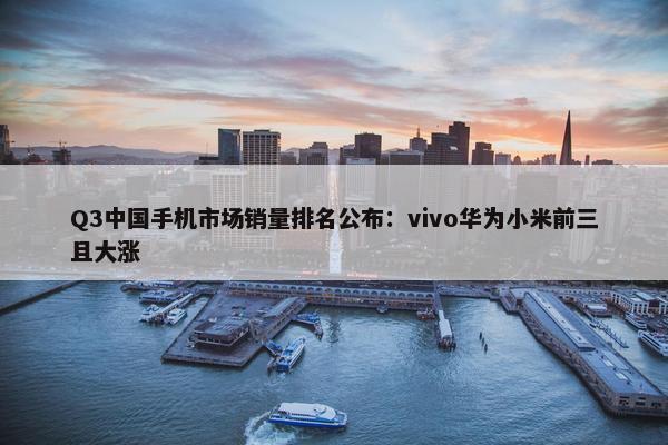 Q3中国手机市场销量排名公布：vivo华为小米前三且大涨