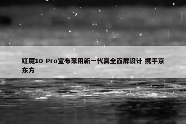 红魔10 Pro宣布采用新一代真全面屏设计 携手京东方