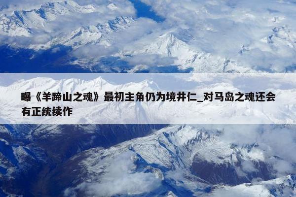 曝《羊蹄山之魂》最初主角仍为境井仁_对马岛之魂还会有正统续作