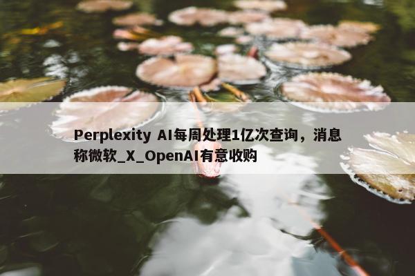 Perplexity AI每周处理1亿次查询，消息称微软_X_OpenAI有意收购