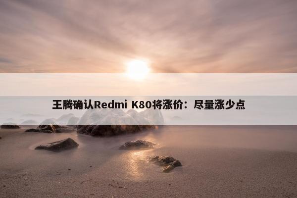 王腾确认Redmi K80将涨价：尽量涨少点