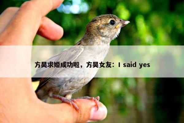 方昊求婚成功啦，方昊女友：I said yes