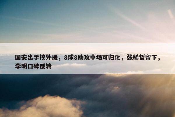 国安出手挖外援，8球8助攻中场可归化，张稀哲留下，李明口碑反转