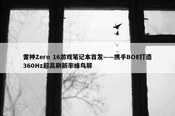 雷神Zero 16游戏笔记本首发——携手BOE打造360Hz超高刷新率蜂鸟屏