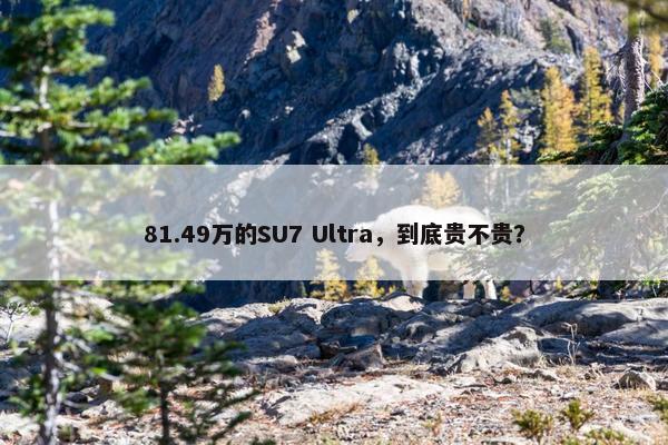 81.49万的SU7 Ultra，到底贵不贵？