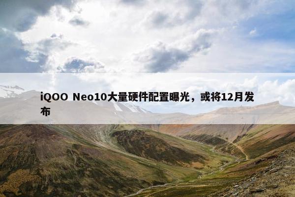 iQOO Neo10大量硬件配置曝光，或将12月发布