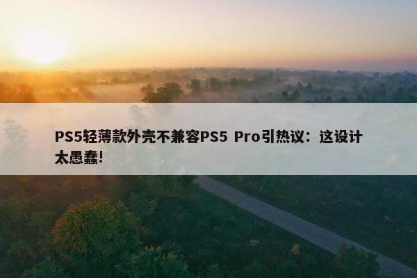 PS5轻薄款外壳不兼容PS5 Pro引热议：这设计太愚蠢!