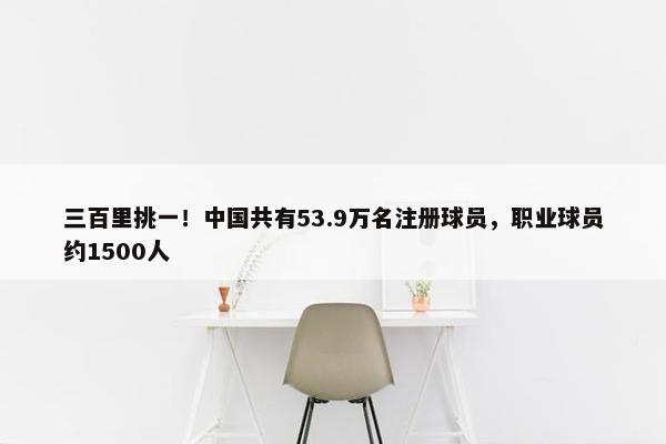 三百里挑一！中国共有53.9万名注册球员，职业球员约1500人