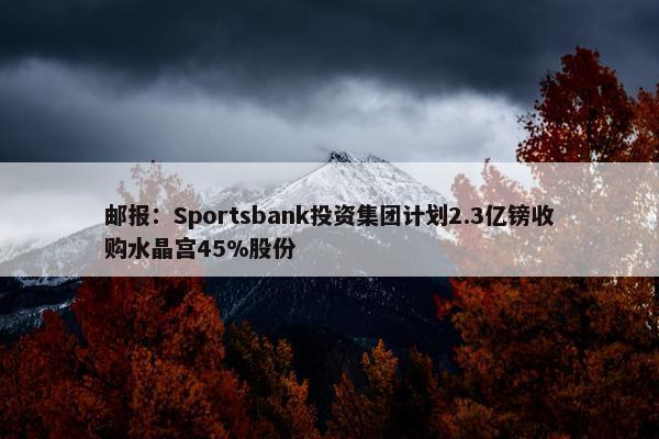 邮报：Sportsbank投资集团计划2.3亿镑收购水晶宫45%股份