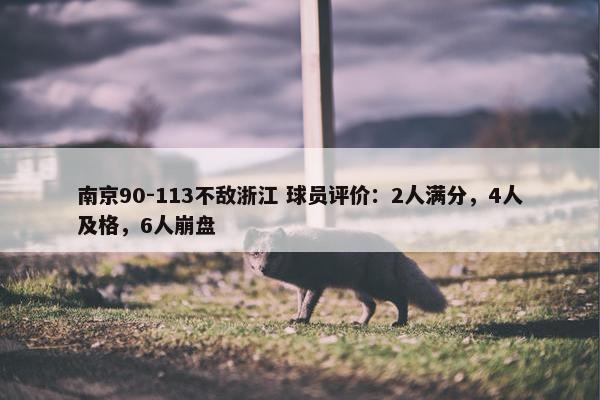 南京90-113不敌浙江 球员评价：2人满分，4人及格，6人崩盘